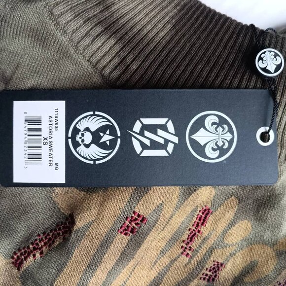 AFFLICTION Dress Astoria Sweater Mini Size XS Olive Green NEW NWT - Picture 11 of 13